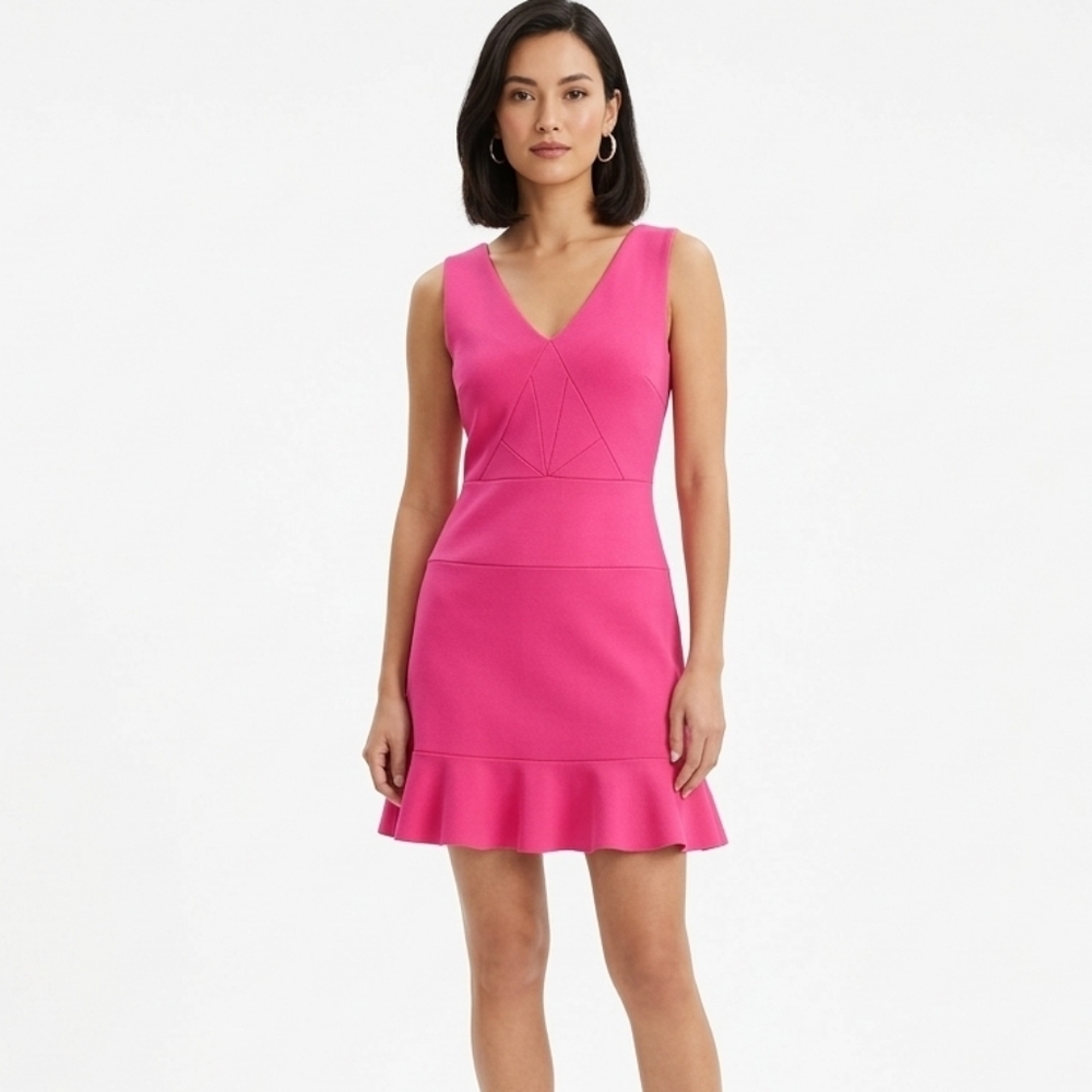 Pretty Pink Ruffle Hem Dress EUC